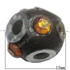 Indonesia Beads Handmade, Round 12mm, Hole:Approx 2mm, Sold by PC