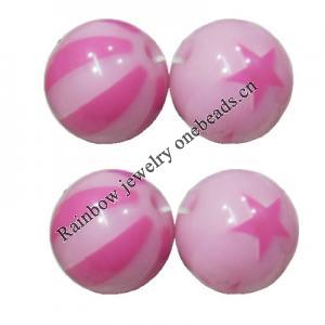 Handmade Solid Acrylic Beads, Round 16mm, Sold by Bag