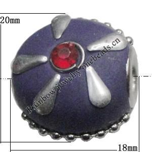Indonesia Beads Handmade, 20x18mm, Hole:Approx 5.5mm, Sold by PC