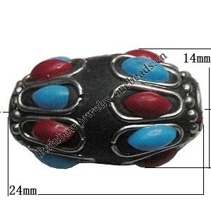 Indonesia Beads Handmade, 24x14mm, Hole:Approx 3mm, Sold by PC