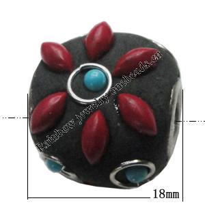 Indonesia Beads Handmade, 18x18mm, Hole:Approx 5mm, Sold by PC