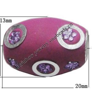 Indonesia Beads Handmade, 20x13mm, Hole:Approx 4.5mm, Sold by PC