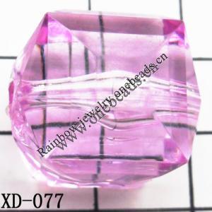 Faceted Cuboid Acrylic Beads 18x18mm Hole:3mm Sold by bag 