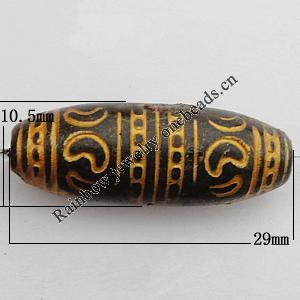 Imitation Wood Acrylic Beads, Oval 29x10.5mm Hole:2.5mm, Sold by Bag 