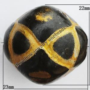 Imitation Wood Acrylic Beads, 23x22mm Hole:4mm, Sold by Bag 