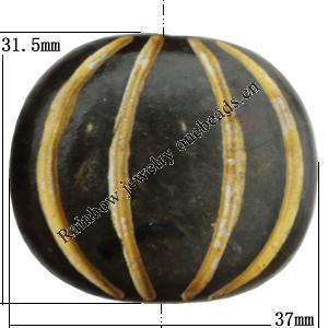 Imitation Wood Acrylic Beads, 31.5x37mm Hole:3.5mm, Sold by Bag 