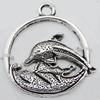 Pendant Zinc Alloy Jewelry Findings Lead-free, 26x31mm Hole:3mm, Sold by Bag