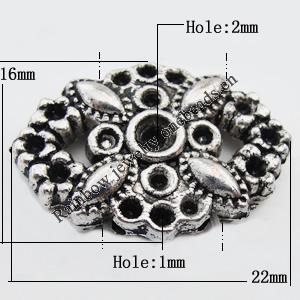 Connector Zinc Alloy Jewelry Findings Lead-free, 22x16mm, Hole:1mm, Sold by Bag