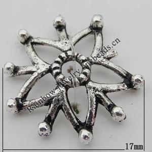 Bead Caps Zinc Alloy Jewelry Findings Lead-free, 17x17mm, Hole:2mm, Sold by Bag