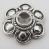Bead Caps Zinc Alloy Jewelry Findings Lead-free, 14x14mm, Hole:3.5mm, Sold by Bag