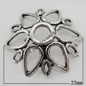 Bead Caps Zinc Alloy Jewelry Findings Lead-free, 23x23mm, Hole:4mm, Sold by Bag