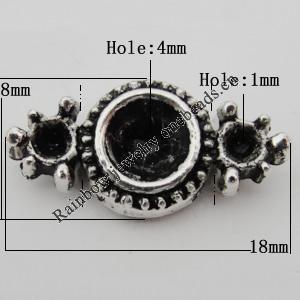Connector Zinc Alloy Jewelry Findings Lead-free, 18x8mm, Hole:1mm, Sold by Bag