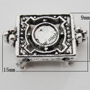 Connector Zinc Alloy Jewelry Findings Lead-free, 15x9mm, Hole:1mm, Sold by Bag