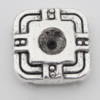 Connector Zinc Alloy Jewelry Findings Lead-free, Square 12x12mm, Hole:1mm, Sold by Bag