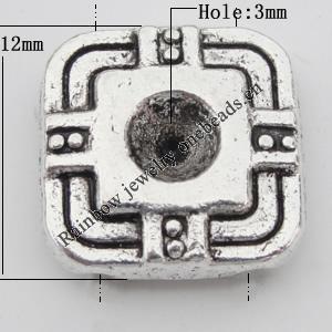 Connector Zinc Alloy Jewelry Findings Lead-free, Square 12x12mm, Hole:1mm, Sold by Bag