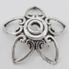 Bead Caps Zinc Alloy Jewelry Findings Lead-free, 28mm, Hole:3mm, Sold by Bag