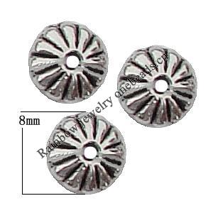 Bead Zinc Alloy Jewelry Findings Lead-free, 8x4mm, Hole:1mm, Sold by Bag