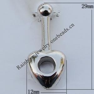 Jewelry findings, CCB plastic Pendant, 29x12mm Big Hole:4mm Small Hole:1.5mm, Sold by Bag