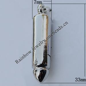 Jewelry findings, CCB plastic Pendant, 33x7mm Hole:2mm, Sold by Bag