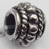 European Style Beads Zinc Alloy Jewelry Findings Lead-free, 7x9mm Hole:4mm, Sold by Bag