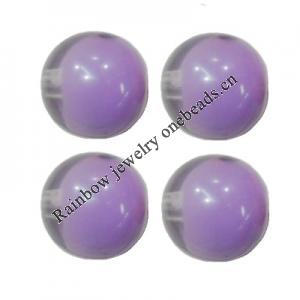  Colorful Acrylic Beads, Round 16mm, Sold by Bag