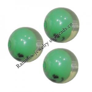  Colorful Acrylic Beads, Round 16mm, Sold by Bag