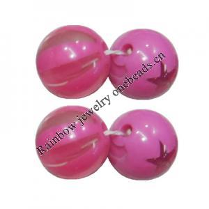  Colorful Acrylic Beads, Round 12mm, Sold by Bag