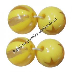  Colorful Acrylic Beads, Round 12mm, Sold by Bag