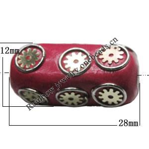 Indonesia Beads Handmade, 28x12mm, Hole:Approx 2.5mm, Sold by PC