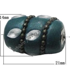 Indonesia Beads Handmade, Oval 21x14mm, Hole:Approx 3mm, Sold by PC