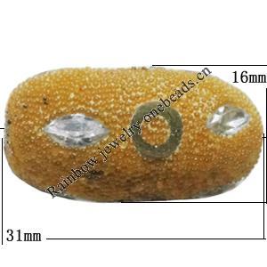 Indonesia Beads Handmade, Flat Ovsl 31x16mm, Hole:Approx 2.5mm, Sold by PC