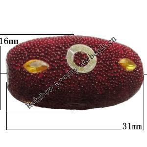 Indonesia Beads Handmade, Flat Ovsl 31x16mm, Hole:Approx 2.5mm, Sold by PC