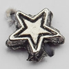 Bead Zinc Alloy Jewelry Findings Lead-free, Star 7x7mm Hole:1mm, Sold by Bag