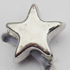 Bead Zinc Alloy Jewelry Findings Lead-free, Star 6mm Hole:1mm, Sold by Bag
