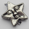 Bead Zinc Alloy Jewelry Findings Lead-free, Star 12mm Hole:1mm, Sold by Bag