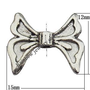 Bead Zinc Alloy Jewelry Findings Lead-free, Wing 15x12mm Hole:1mm, Sold by Bag