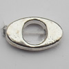 Bead Zinc Alloy Jewelry Findings Lead-free, Holow Flat Horse Eye 10x6mm Hole:1mm, Sold by Bag