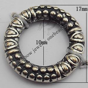 Bead Zinc Alloy Jewelry Findings Lead-free, Donut O:17mm I:10mm, Sold by Bag