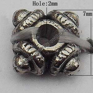 Bead Zinc Alloy Jewelry Findings Lead-free, 3x7mm Hole:2mm, Sold by Bag