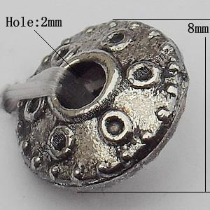 Bead Zinc Alloy Jewelry Findings Lead-free, Flat Round 4x8mm Hole:2mm, Sold by Bag