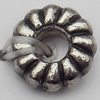 Bead Zinc Alloy Jewelry Findings Lead-free, Flat Round 10x4mm Hole:3.5mm, Sold by Bag