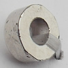 Bead Zinc Alloy Jewelry Findings Lead-free, Flat Round 10x4mm Hole:3.5mm, Sold by Bag