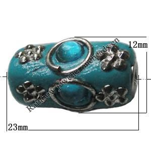 Indonesia Beads Handmade, 23x12mm, Hole:Approx 3mm, Sold by PC