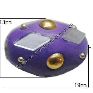 Indonesia Beads Handmade, Oval 19x13mm, Hole:Approx 2mm, Sold by PC