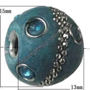 Indonesia Beads Handmade, Drum 13x15mm, Hole:Approx 3mm, Sold by PC