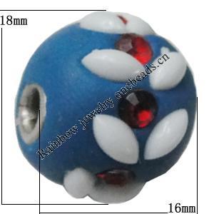 Indonesia Beads Handmade, Drum 16x18mm, Hole:Approx 3mm, Sold by PC