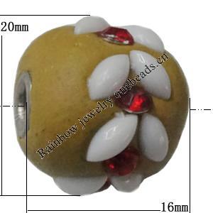 Indonesia Beads Handmade, Drum 16x18mm, Hole:Approx 3mm, Sold by PC