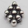 Bead Zinc Alloy Jewelry Findings Lead-free, Diamond 7x7mm Hole:1mm, Sold by Bag