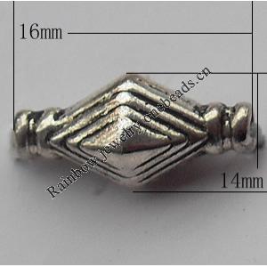 Bead Zinc Alloy Jewelry Findings Lead-free, 7x8mm Hole:1mm, Sold by Bag