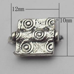 Bead Zinc Alloy Jewelry Findings Lead-free, 12x10mm Hole:1mm, Sold by Bag